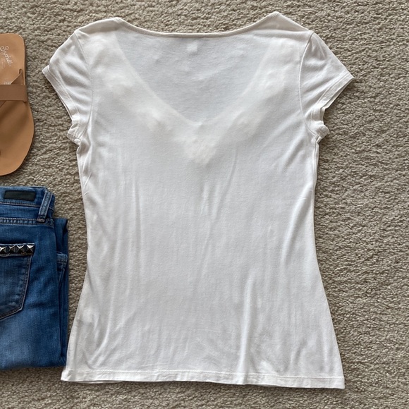Banana Republic Embellished Off White Tee - Picture 6 of 6